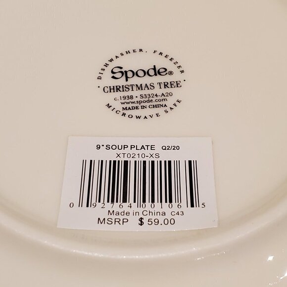 2 New Spode Christmas Tree 9" Soup plate low Rimmed bowls Salad - Picture 4 of 4